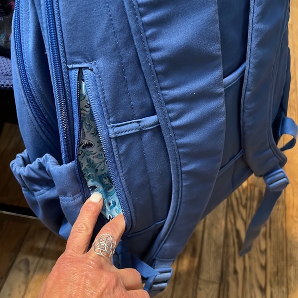Vera Bradley Campus Backpack Summer Rain Blue CUSTOMIZED Like New COLDPLAY - Picture 10 of 12